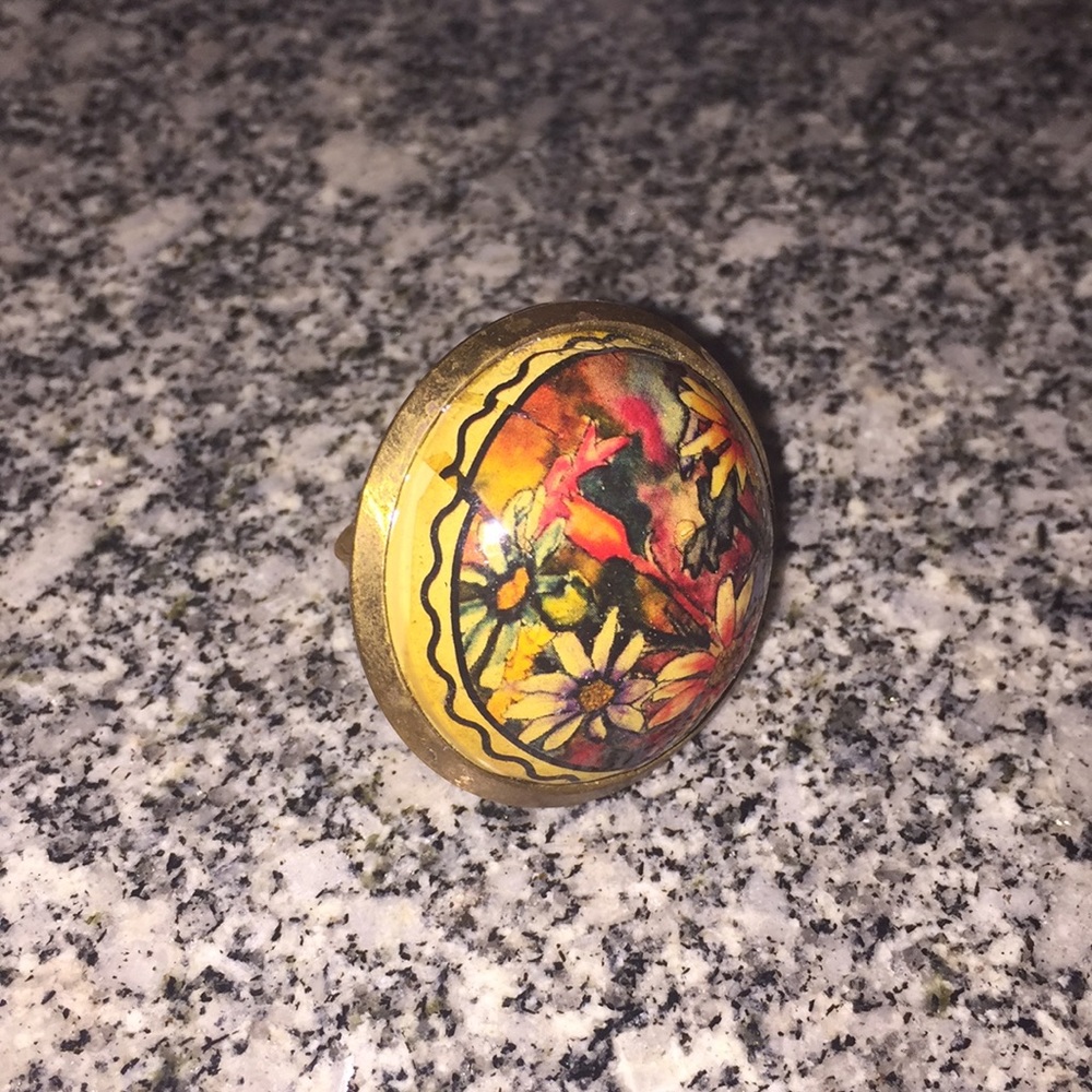 Vintage floral costume ring
